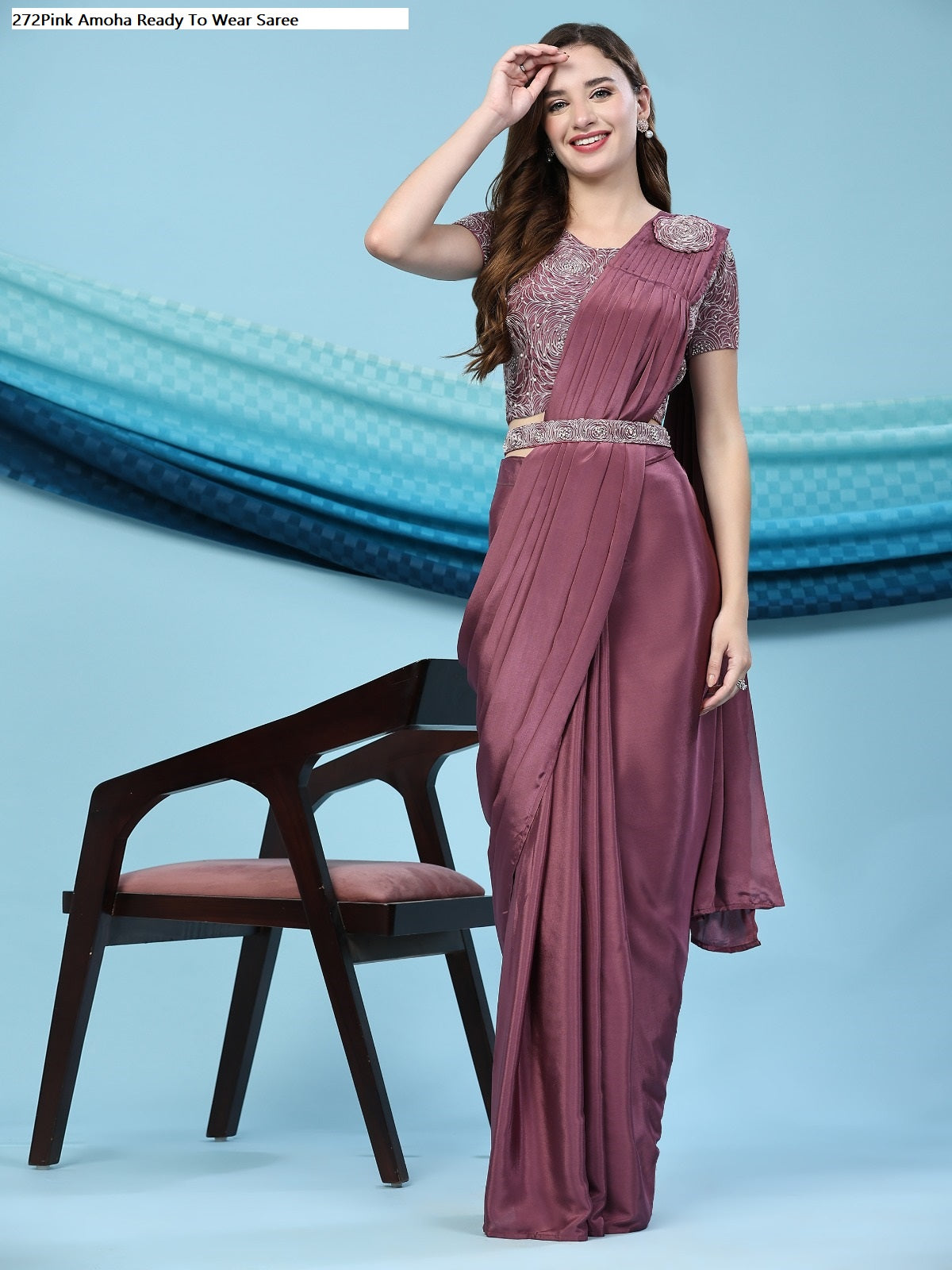 272Pink Amoha Ready To Wear Saree