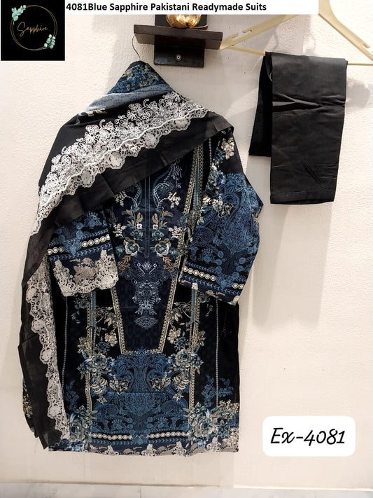 4081Blue Sapphire Pakistani Readymade Suits