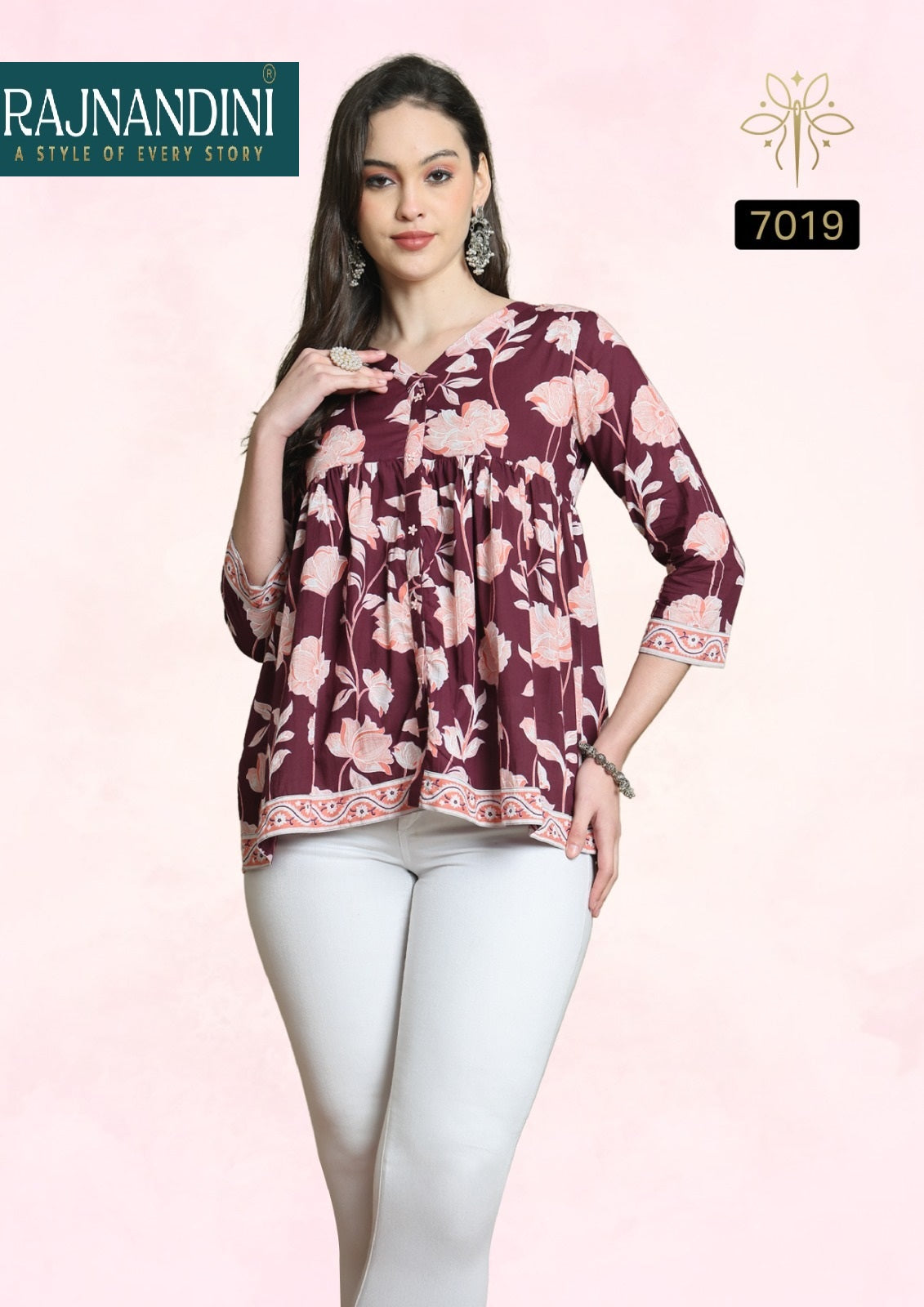 7019 Aaradhya Vol-24 Rajnandini Printed Women Top