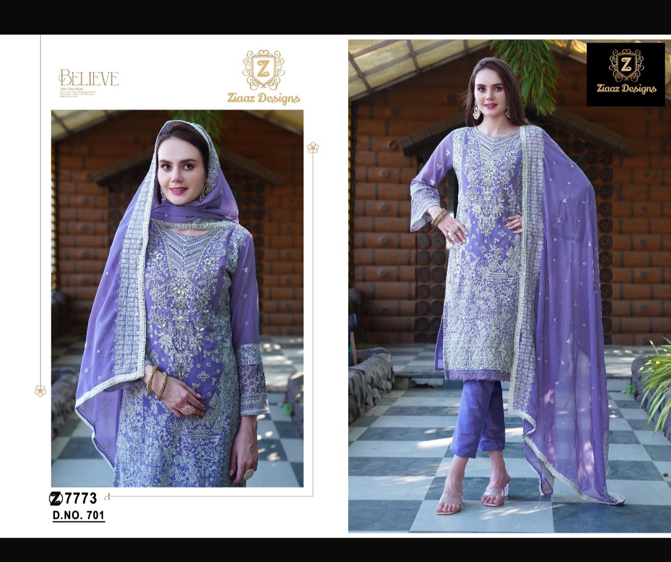 701 Ziaaz Designs Moti Work Pakistani Salwar Suits