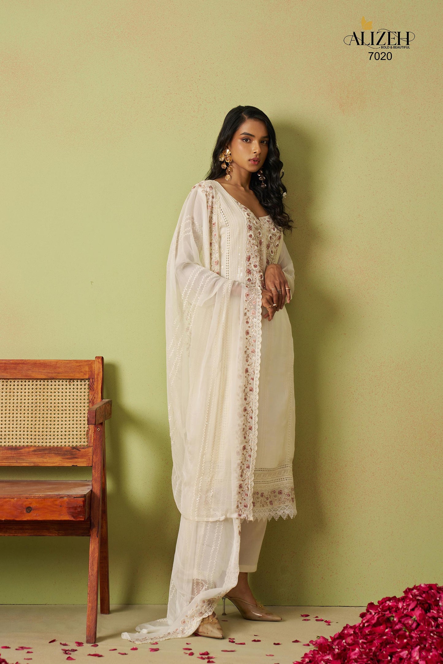 7020 Saadgi Vol 2 Alizeh Pure Organza Unstitched Suits
