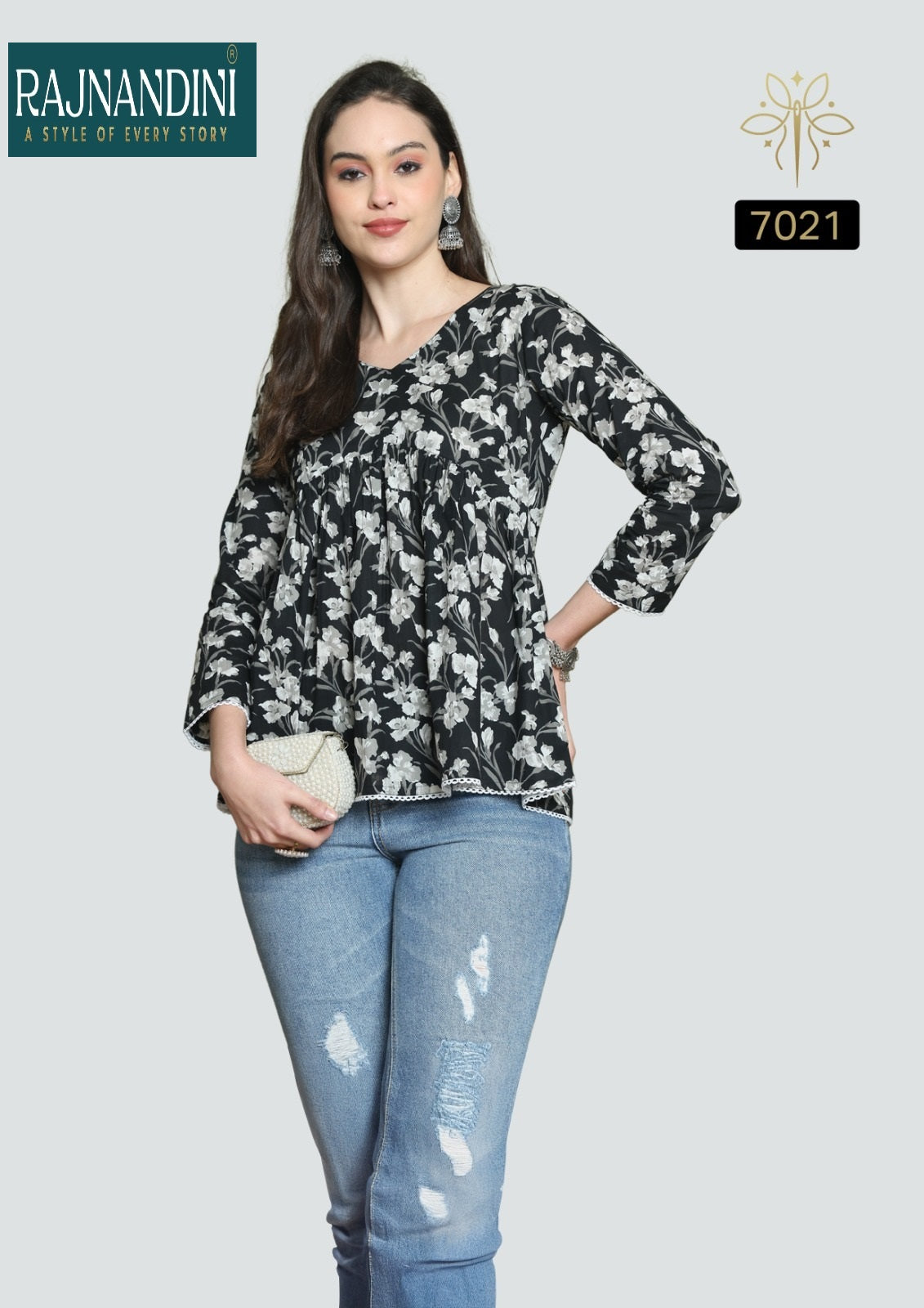 7021 Aaradhya Vol-24 Rajnandini Printed Women Top