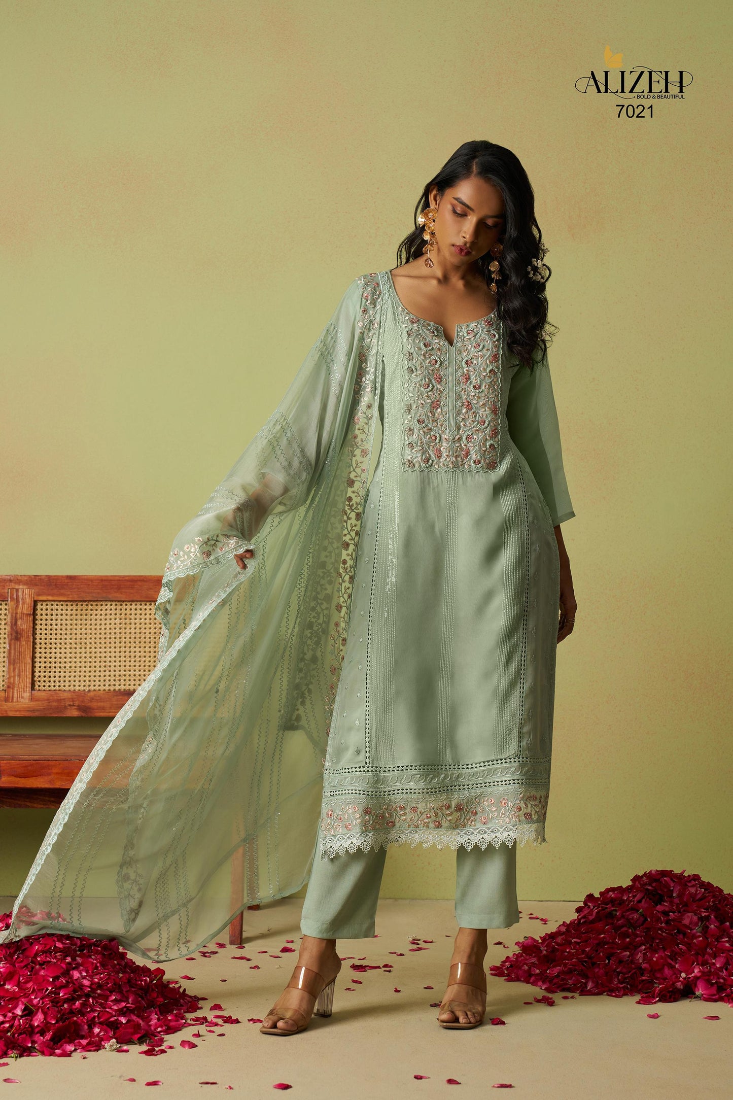7021 Saadgi 2 Alizeh Organza Readymade Suits