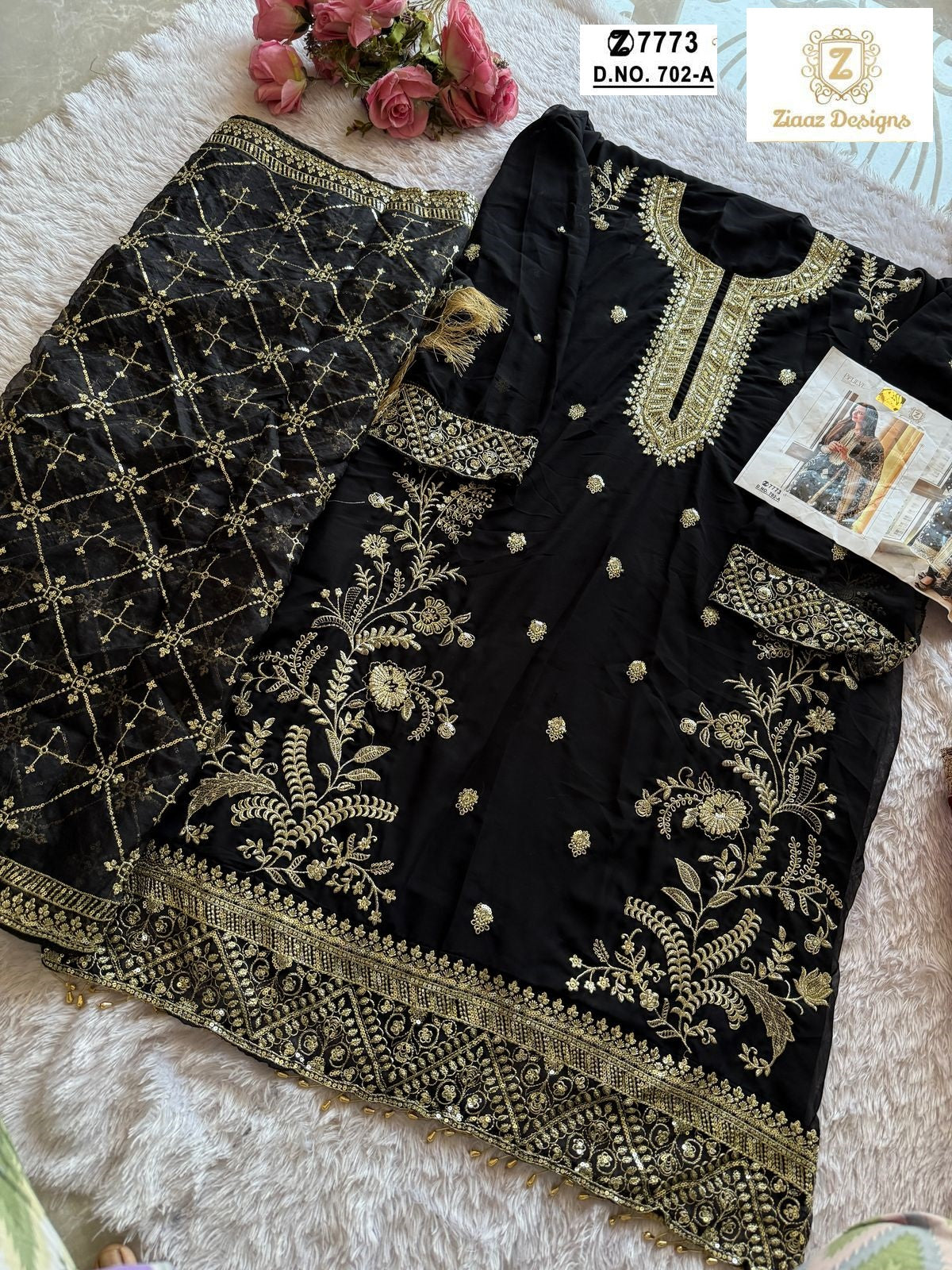 702A Ziaaz Designs Handwork Pakistani Salwar Suits