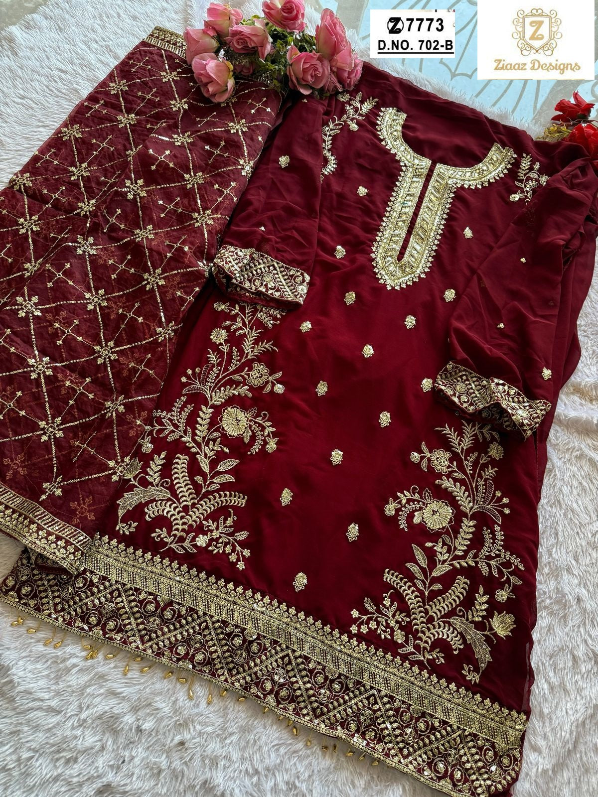 702B Ziaaz Designs Handwork Pakistani Salwar Suits