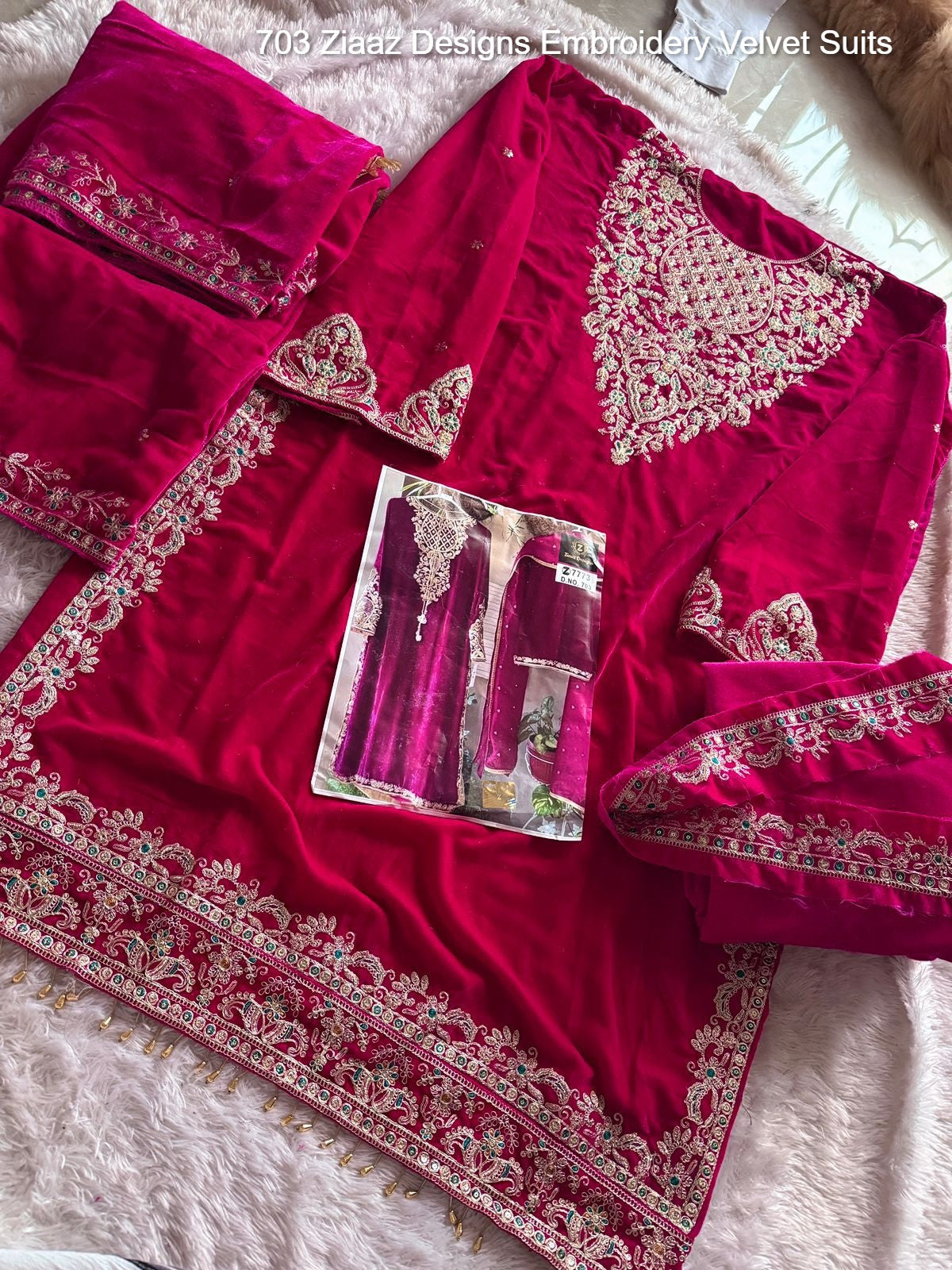 703 Ziaaz Designs Embroidery Velvet Suits