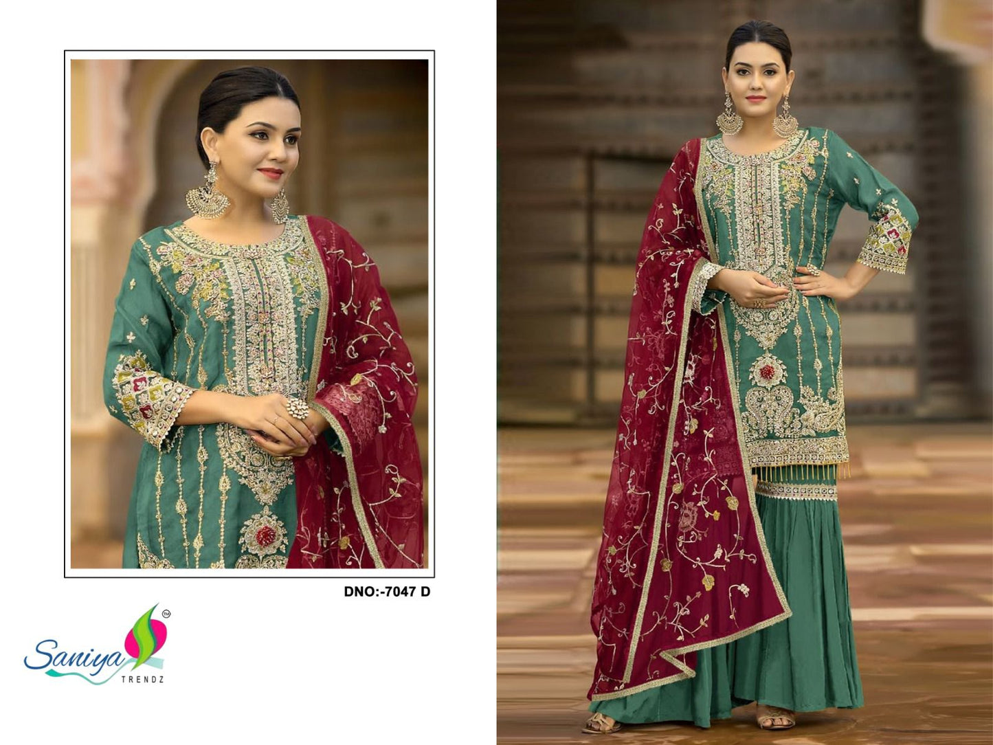 7047 D Saniya Trendz Embroidered Pakistani Salwar Suits