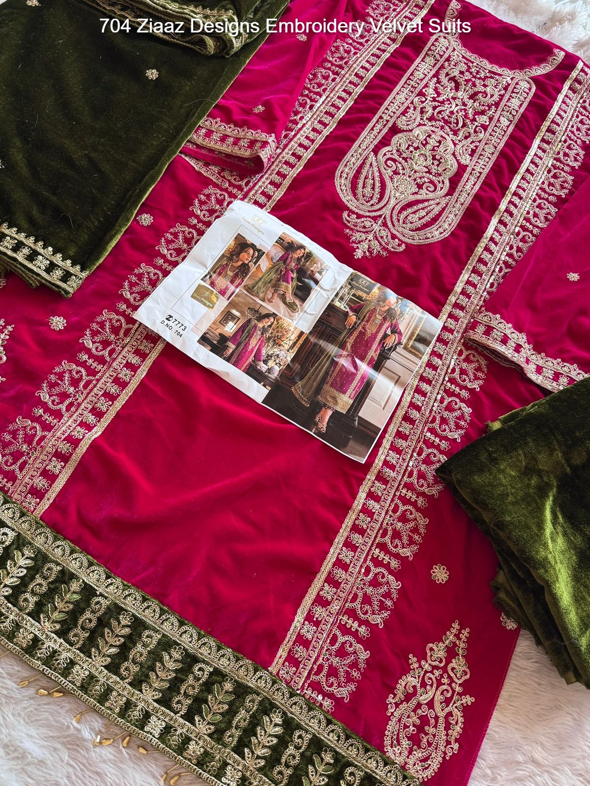 704 Ziaaz Designs Embroidery Velvet Suits