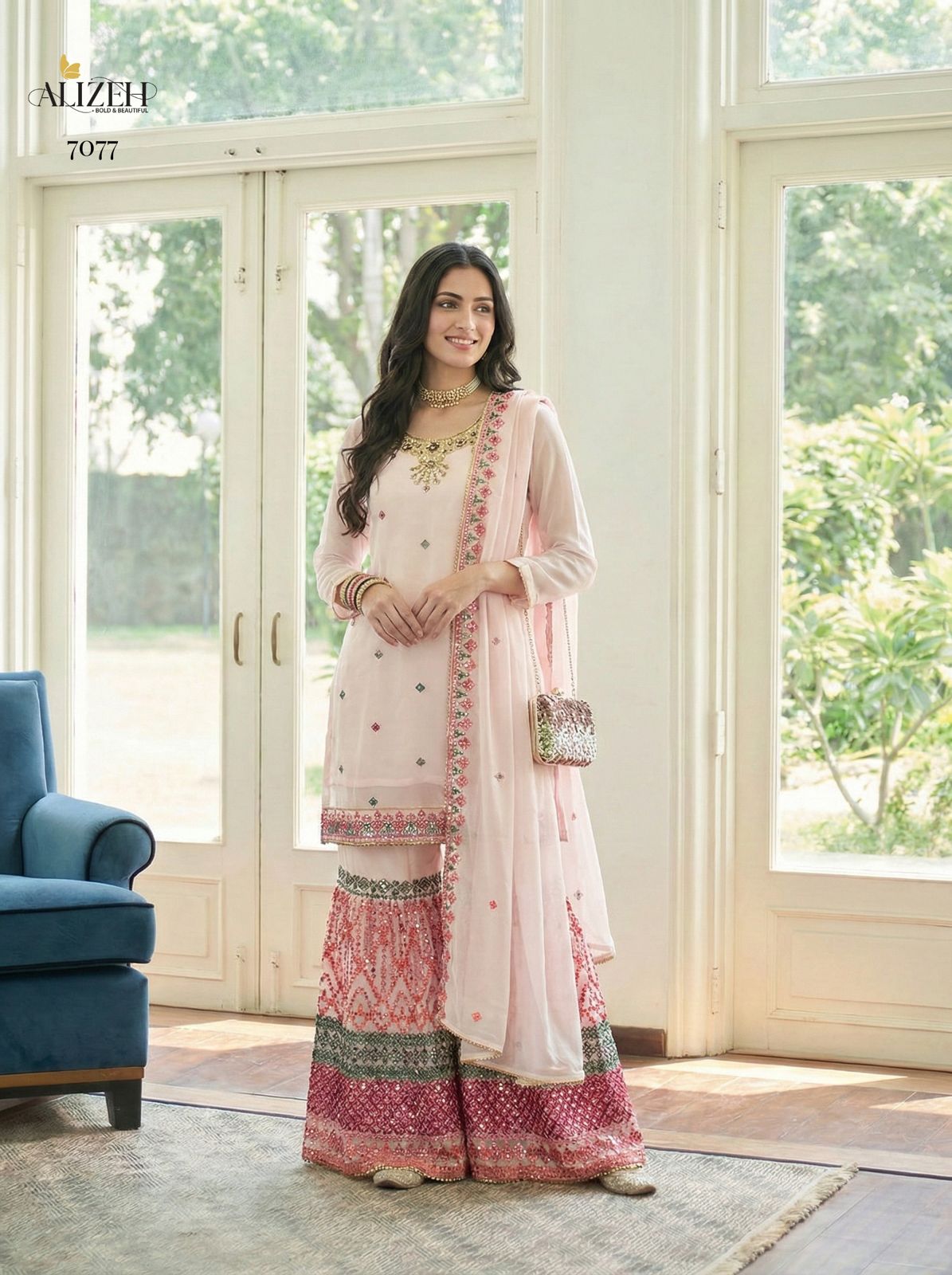 7077 Alizeh Georgette Readymade Suits