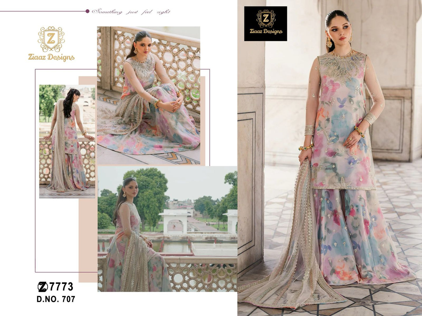 707 Ziaaz Designs Diamond Work Pakistani Salwar Suits