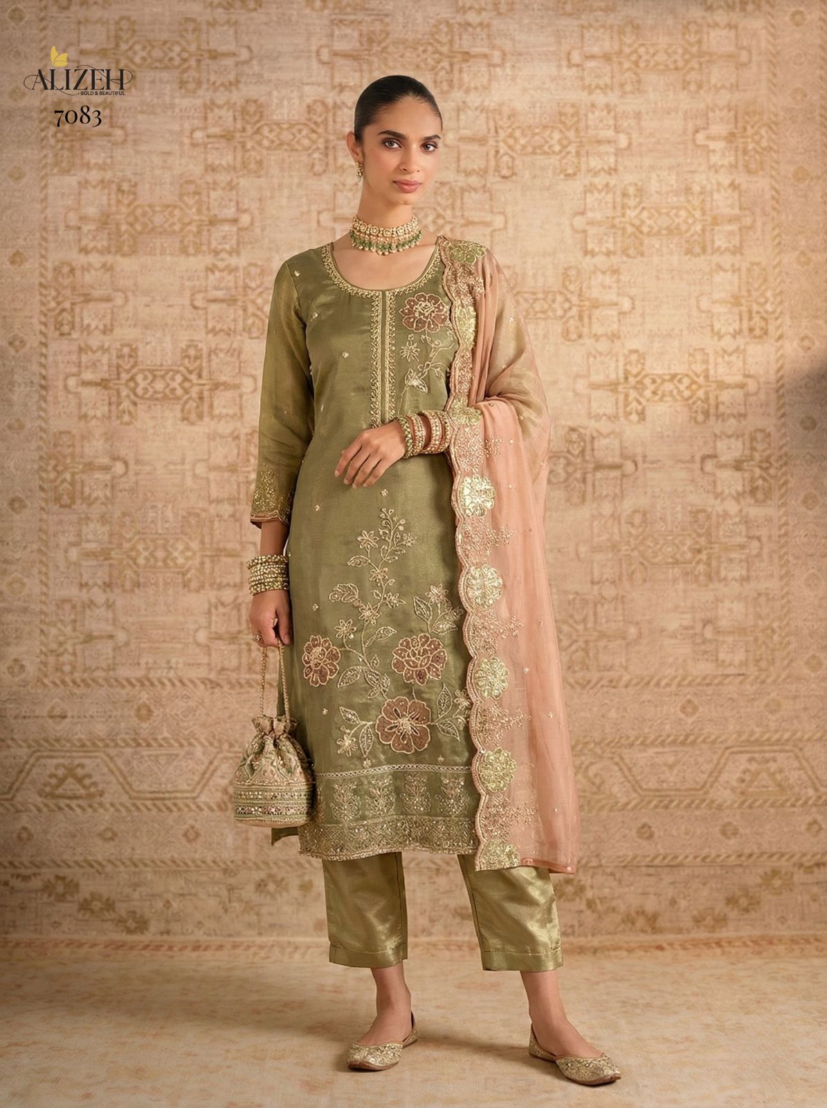 7083 Alizeh Shimmer Silk Readymade Suits
