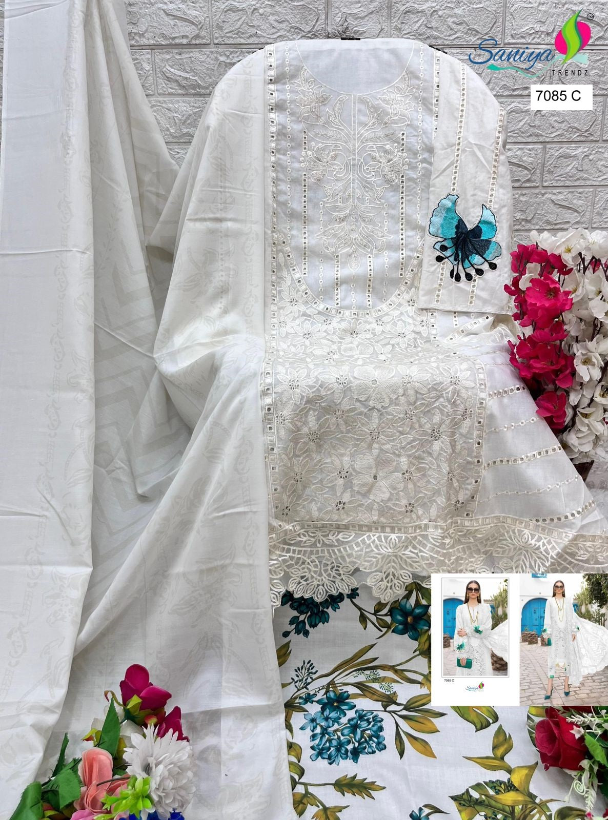 7085 C Saniya Trendz Embroidery Pakistani Salwar Suits