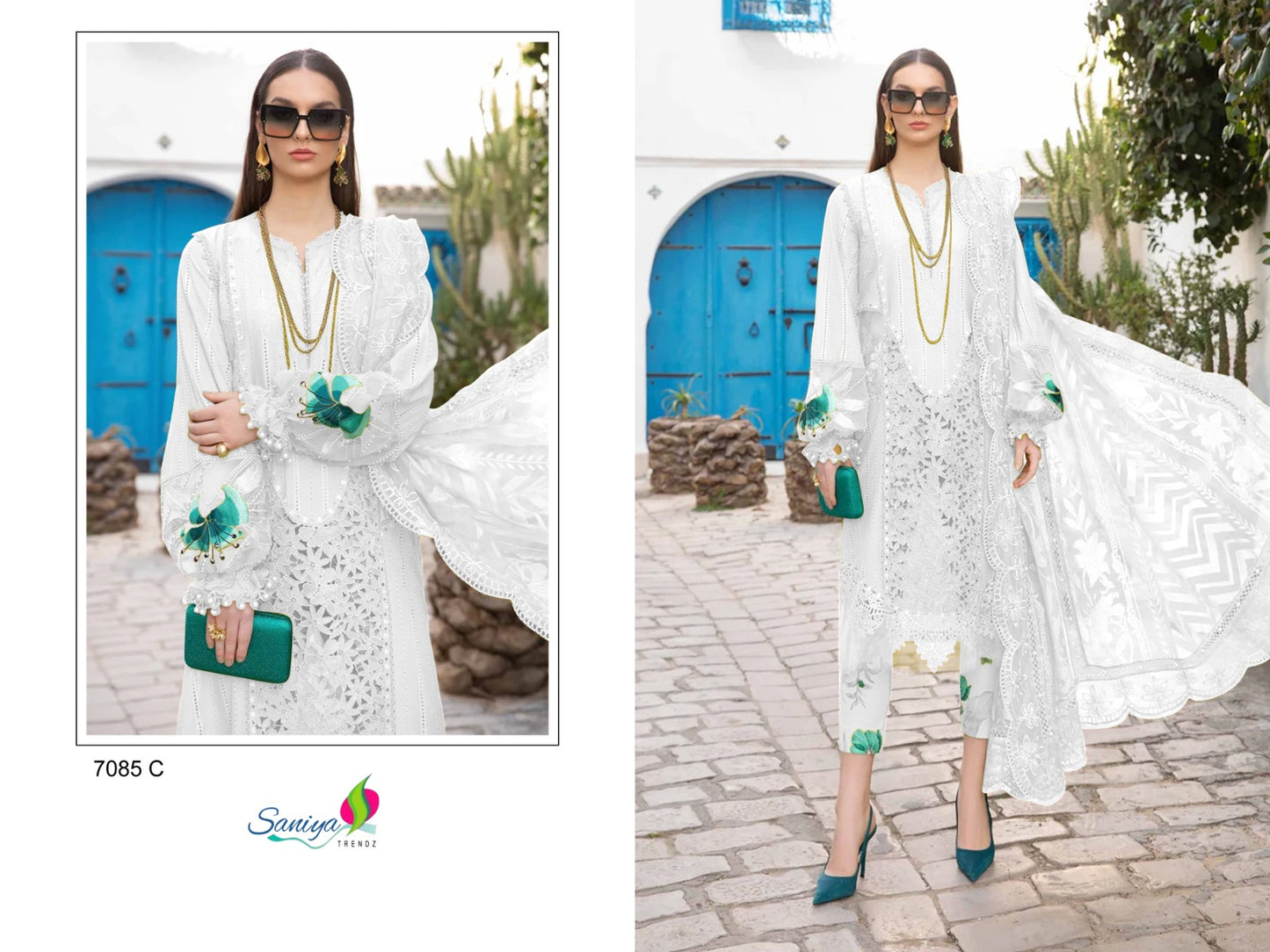 7085 C Saniya Trendz Embroidery Pakistani Salwar Suits