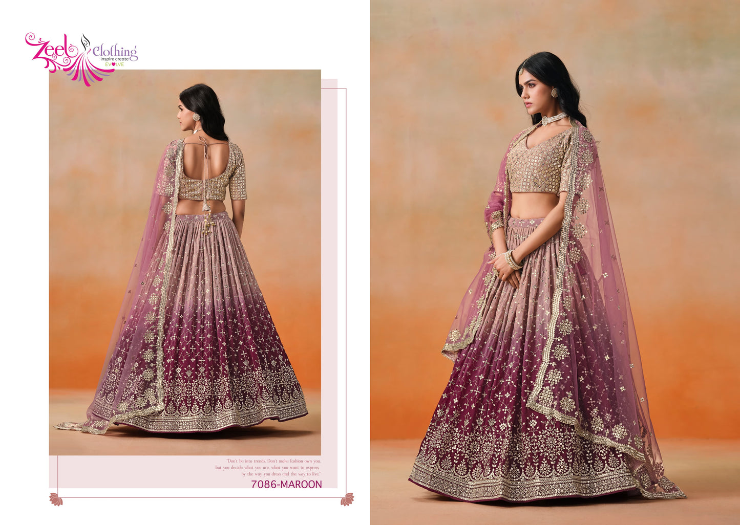 7086-Maroon Elegance Zeel Georgette Lehenga Choli