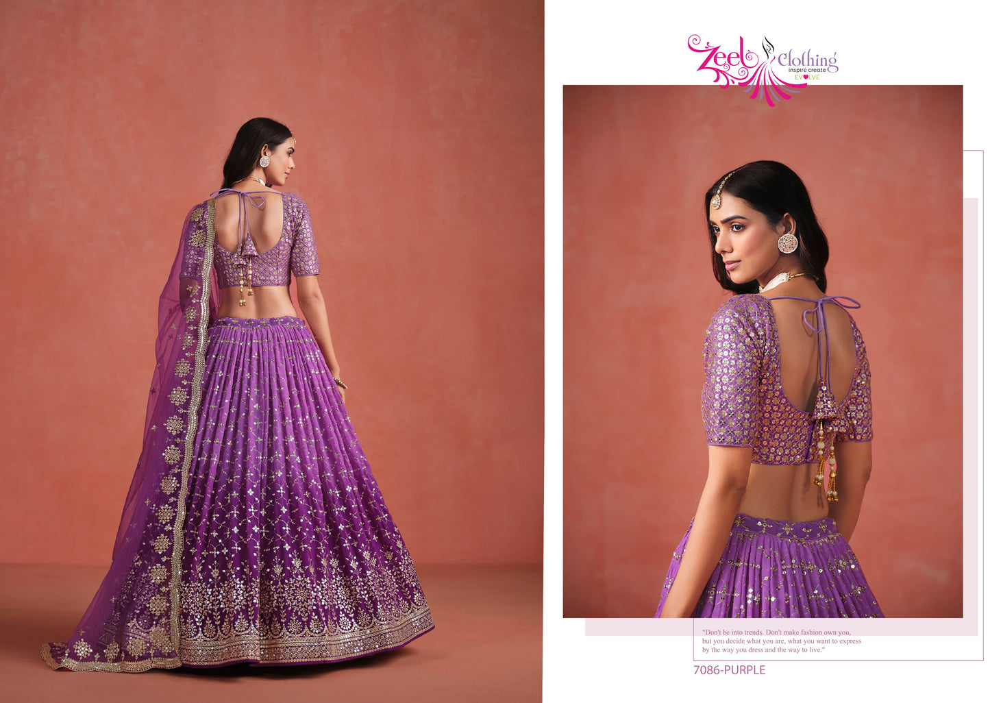 7086-Purple Elegance Zeel Georgette Lehenga Choli