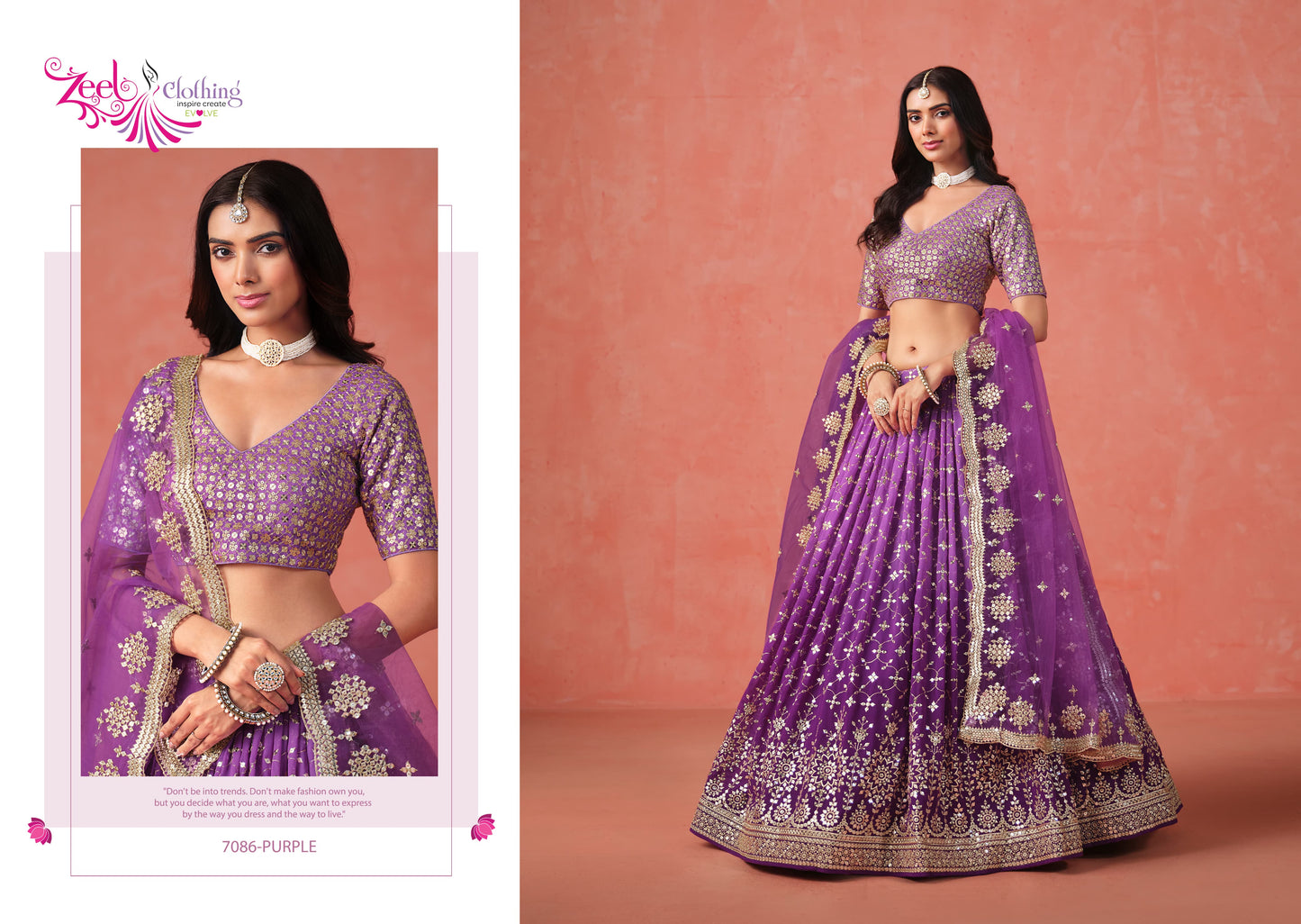 7086-Purple Elegance Zeel Georgette Lehenga Choli