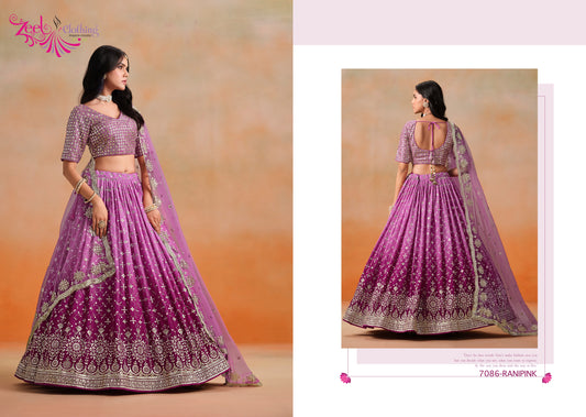 7086-Rani Pink Elegance Zeel Georgette Lehenga Choli