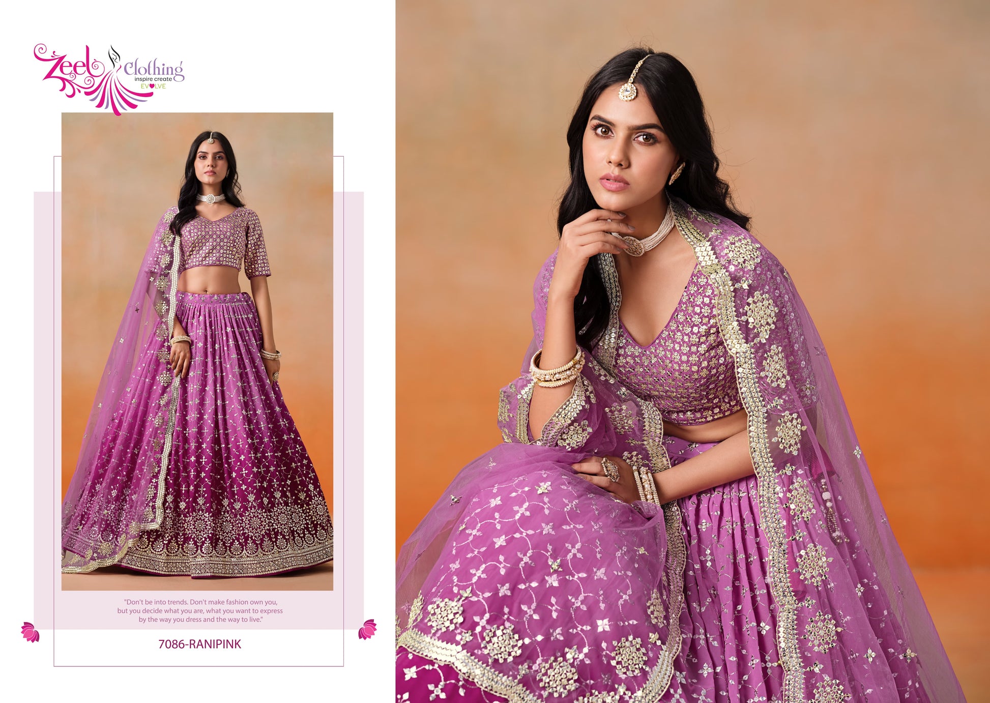 7086-Rani Pink Elegance Zeel Georgette Lehenga Choli
