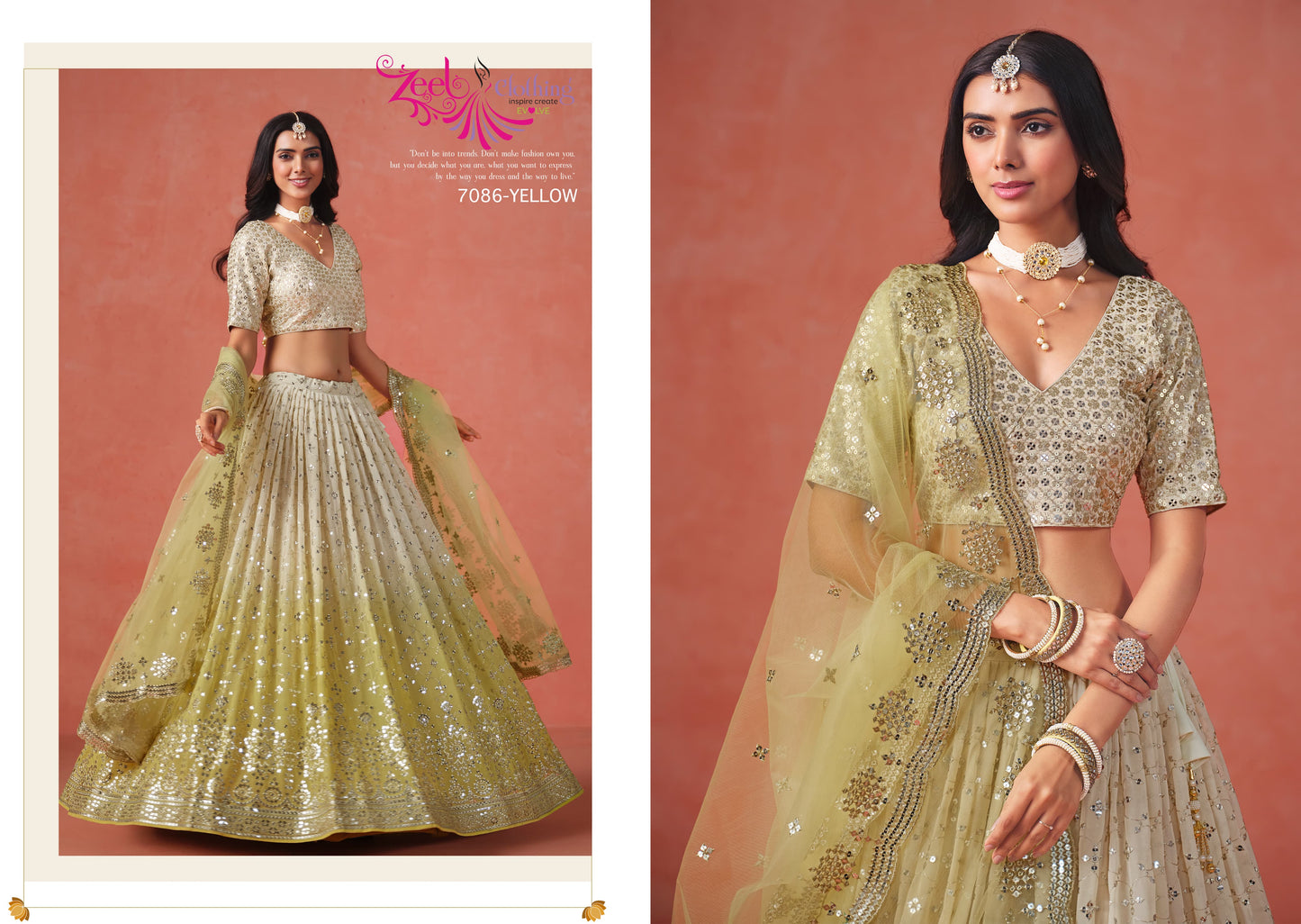 7086-Yellow Elegance Zeel Georgette Lehenga Choli