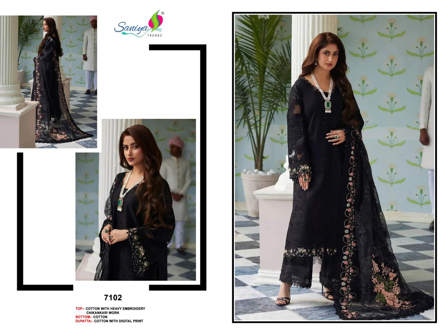7102 Saniya Trendz Embroidered Pakistani Salwar Suits
