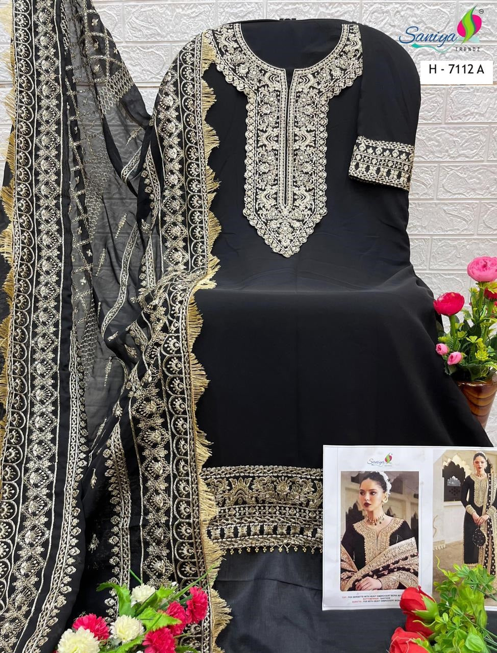 7112-A Saniya Trendz Georgette Pakistani Salwar Suits