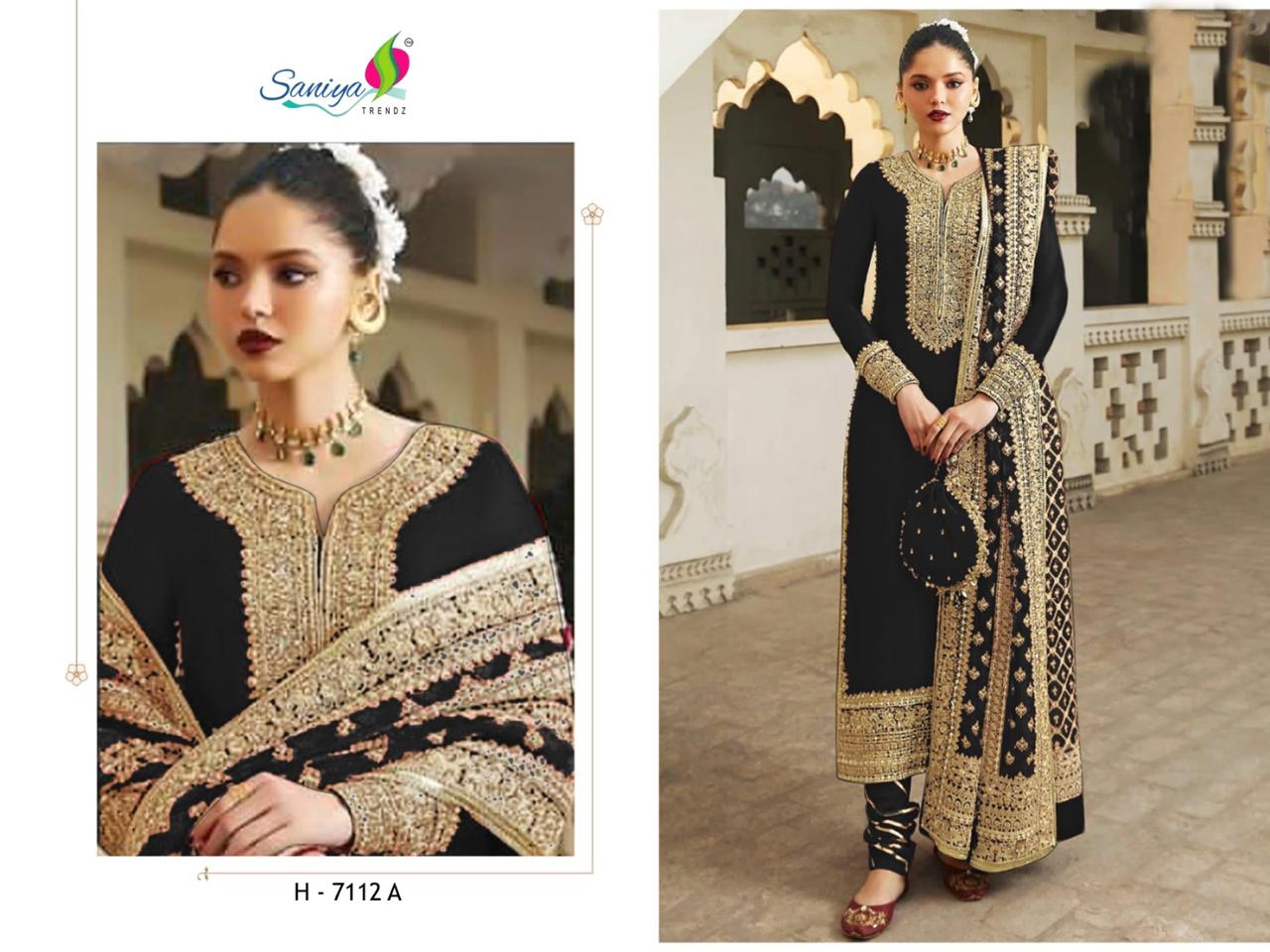 7112-A Saniya Trendz Georgette Pakistani Salwar Suits