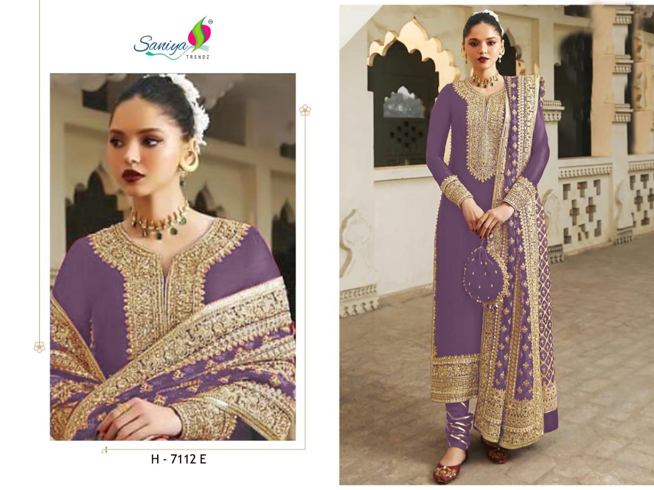7112-E Saniya Trendz Georgette Pakistani Salwar Suits