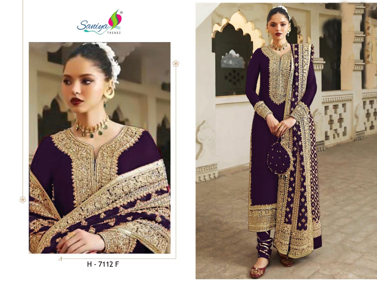 7112-F Saniya Trendz Georgette Pakistani Salwar Suits