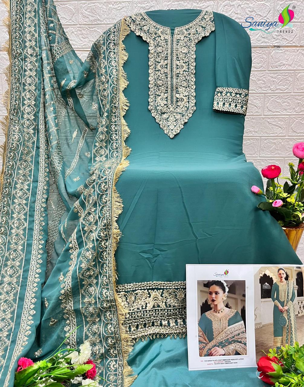 7112B Saniya Trendz Georgette Pakistani Salwar Suits