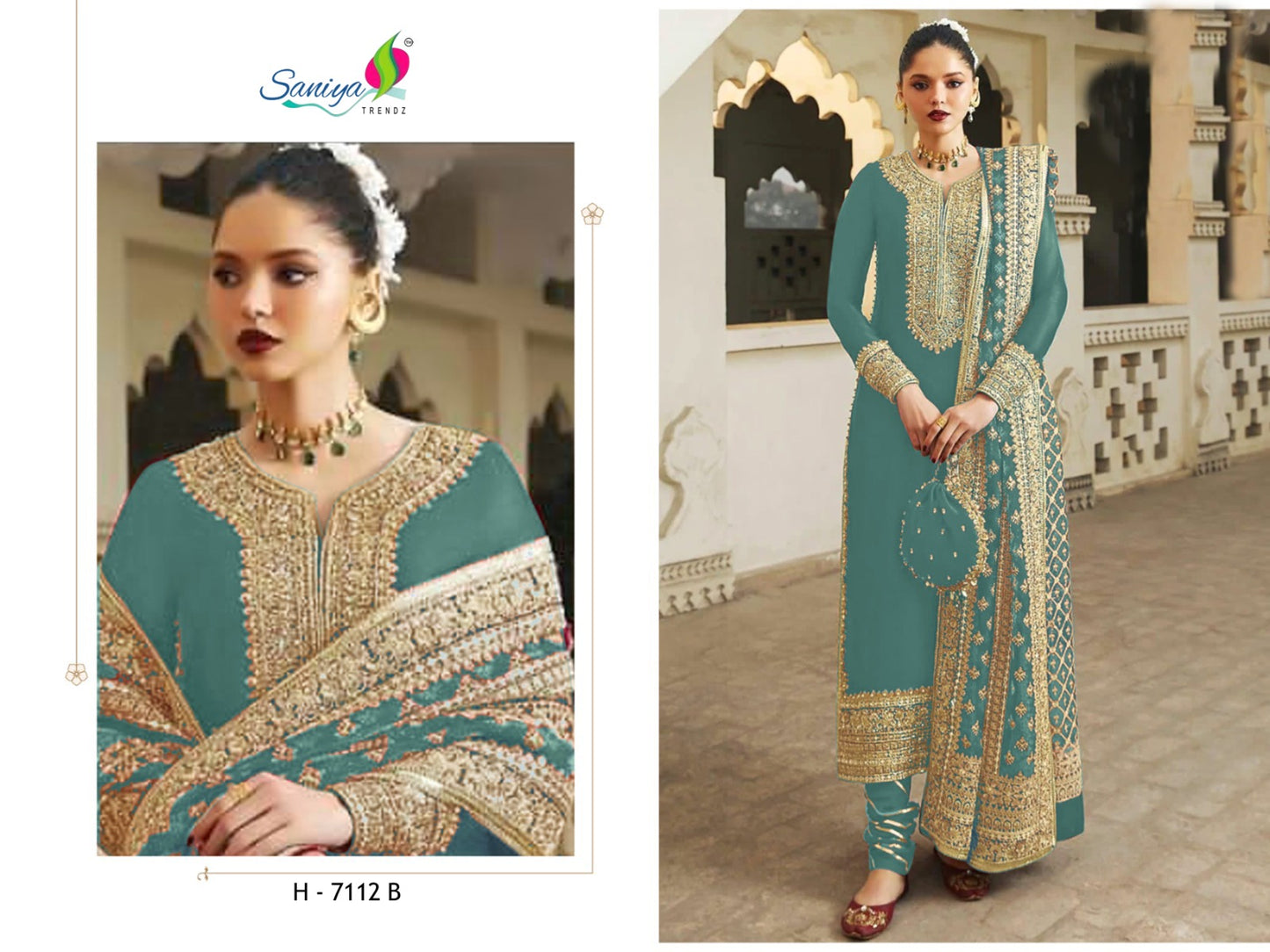 7112B Saniya Trendz Georgette Pakistani Salwar Suits