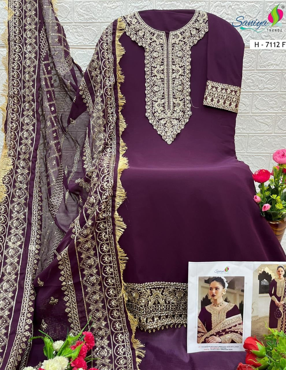 7112F Saniya Trendz Georgette Pakistani Salwar Suits
