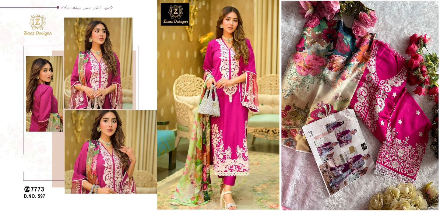 597 Ziaaz Designs Pakistani Salwar Suits