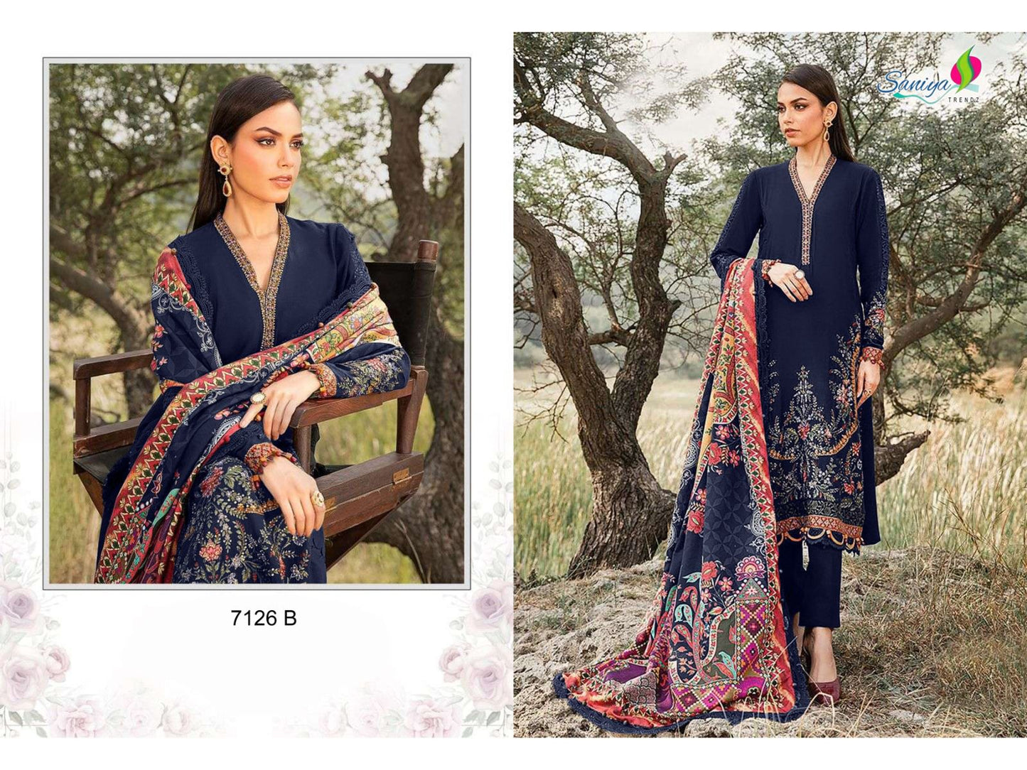 7126B Saniya Trendz Rayon Pakistani Salwar Suits