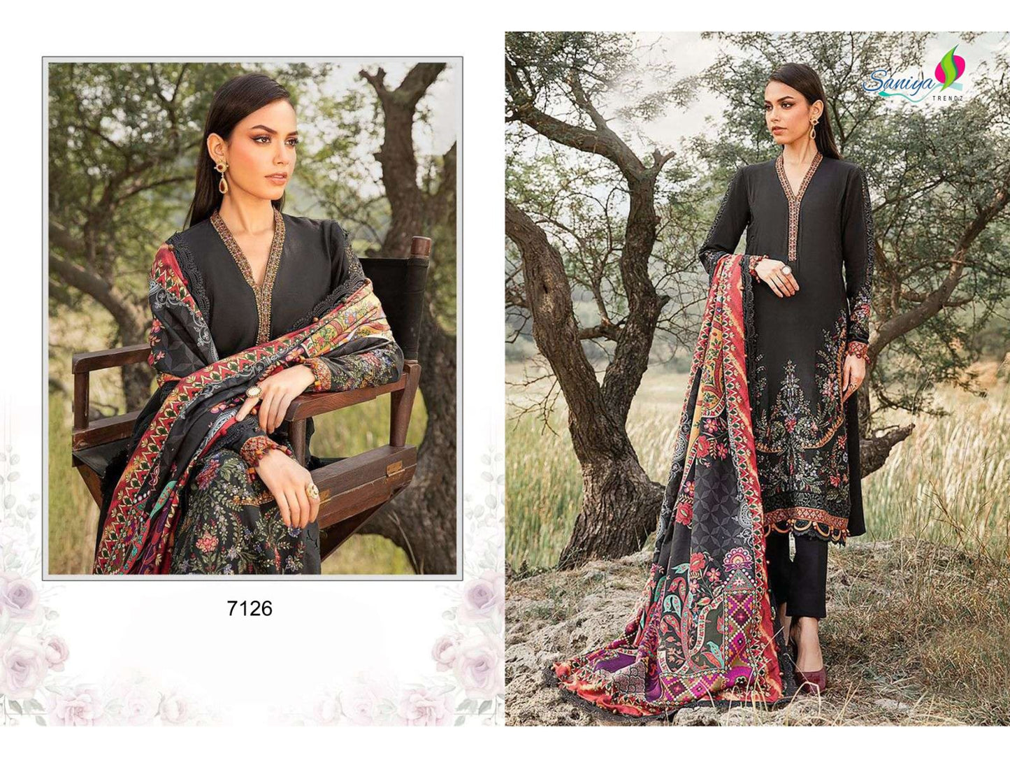 7126 Saniya Trendz Rayon Pakistani Salwar Suits