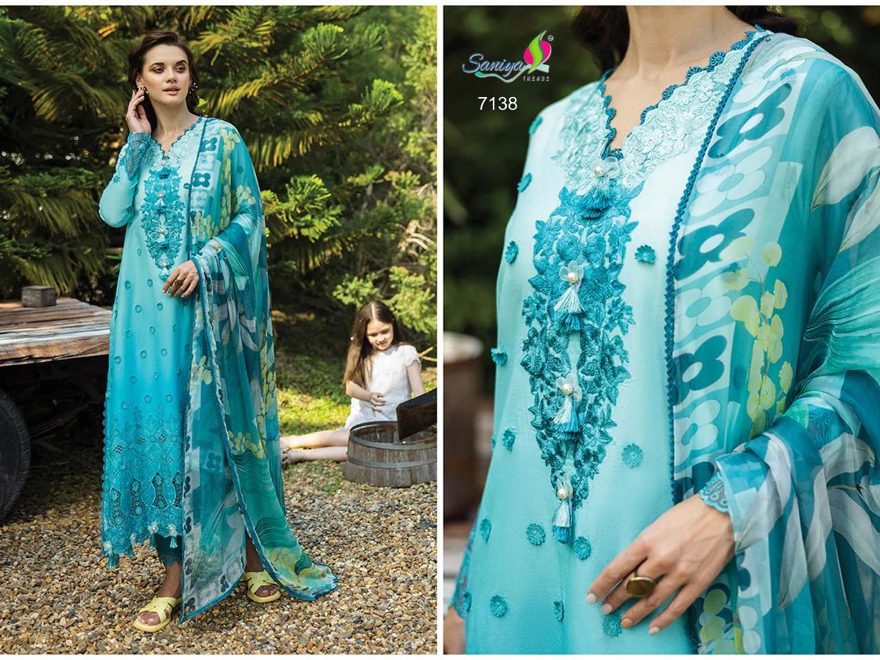 7138 Saniya Trendz Embroidery Pakistani Salwar Suits