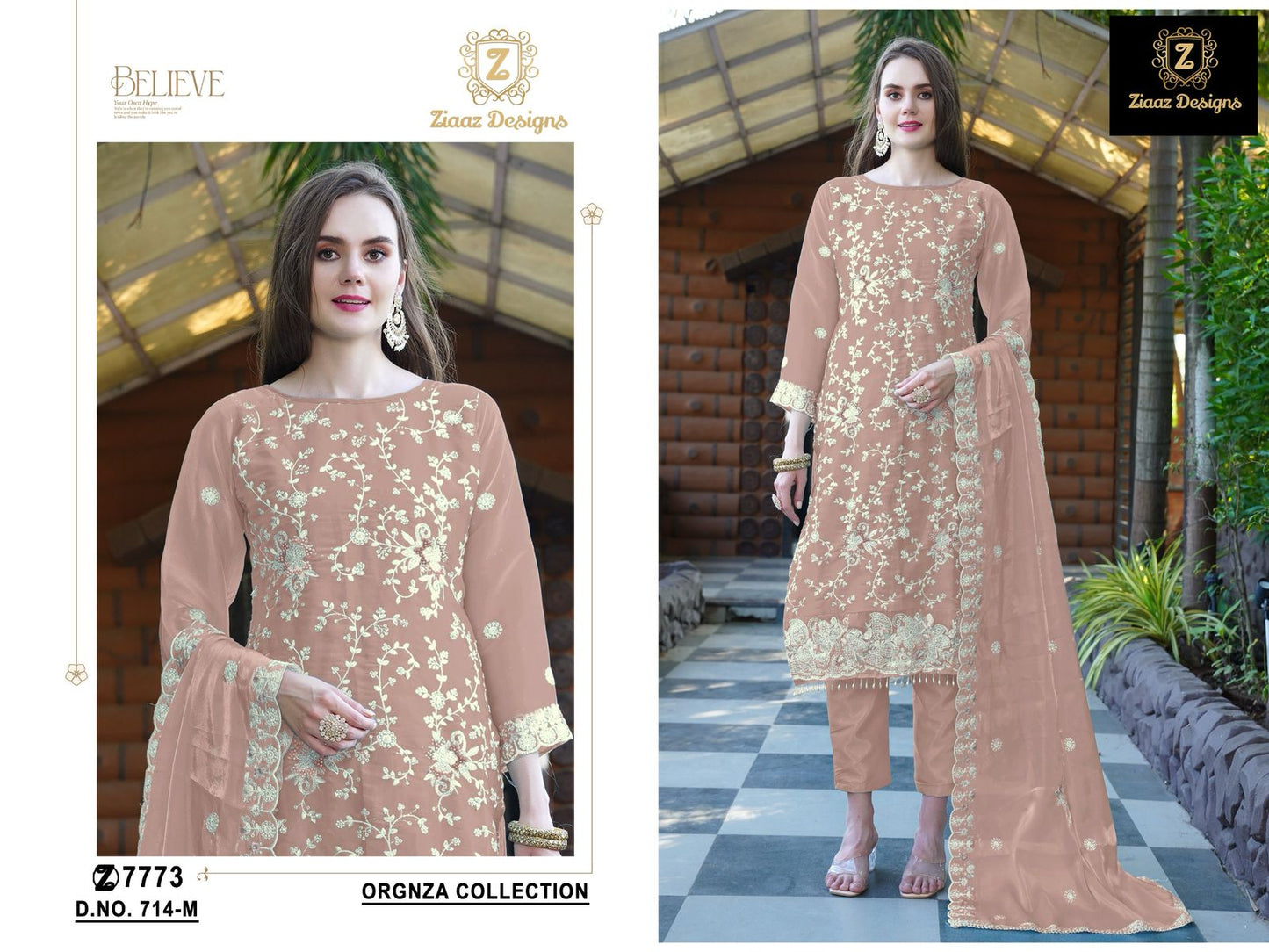 714-M Ziaaz Designs Embroidery Pakistani Salwar Suits