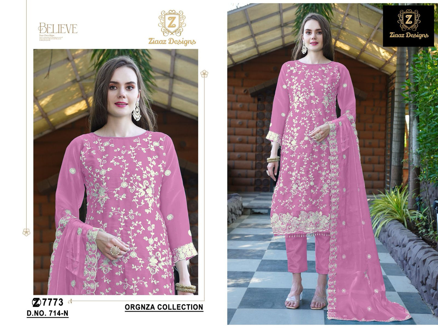 714-N Ziaaz Designs Embroidery Pakistani Salwar Suits