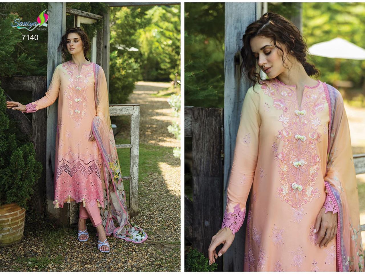 7140 Saniya Trendz Embroidery Pakistani Salwar Suits