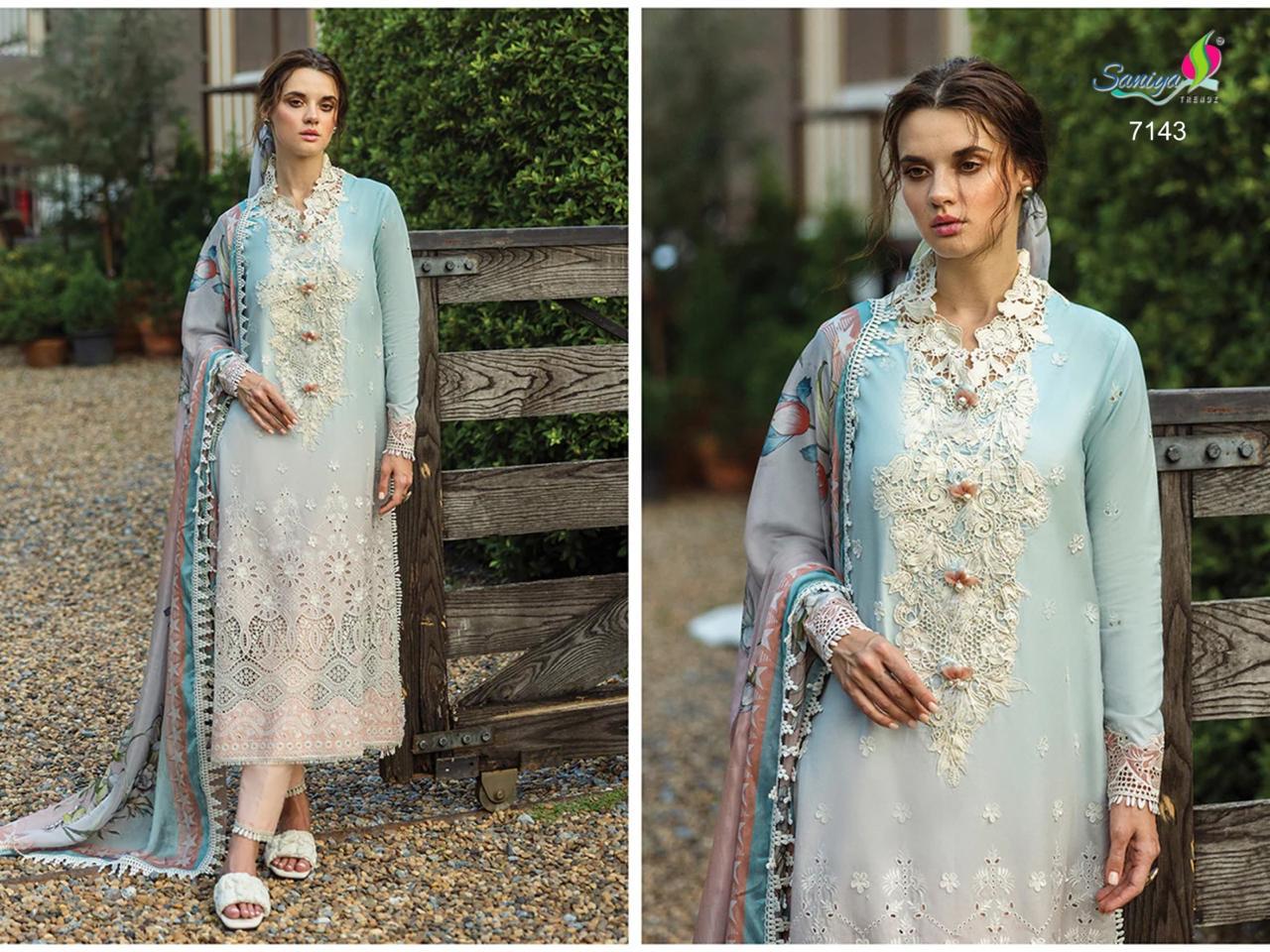 7143 Saniya Trendz Embroidery Pakistani Salwar Suits