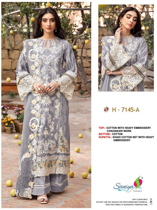 7145 A Saniya Trendz Embroidered Pakistani Salwar Suits