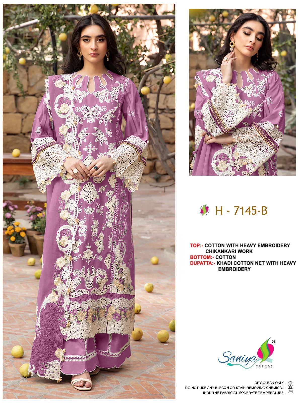 7145 B Saniya Trendz Embroidered Pakistani Salwar Suits