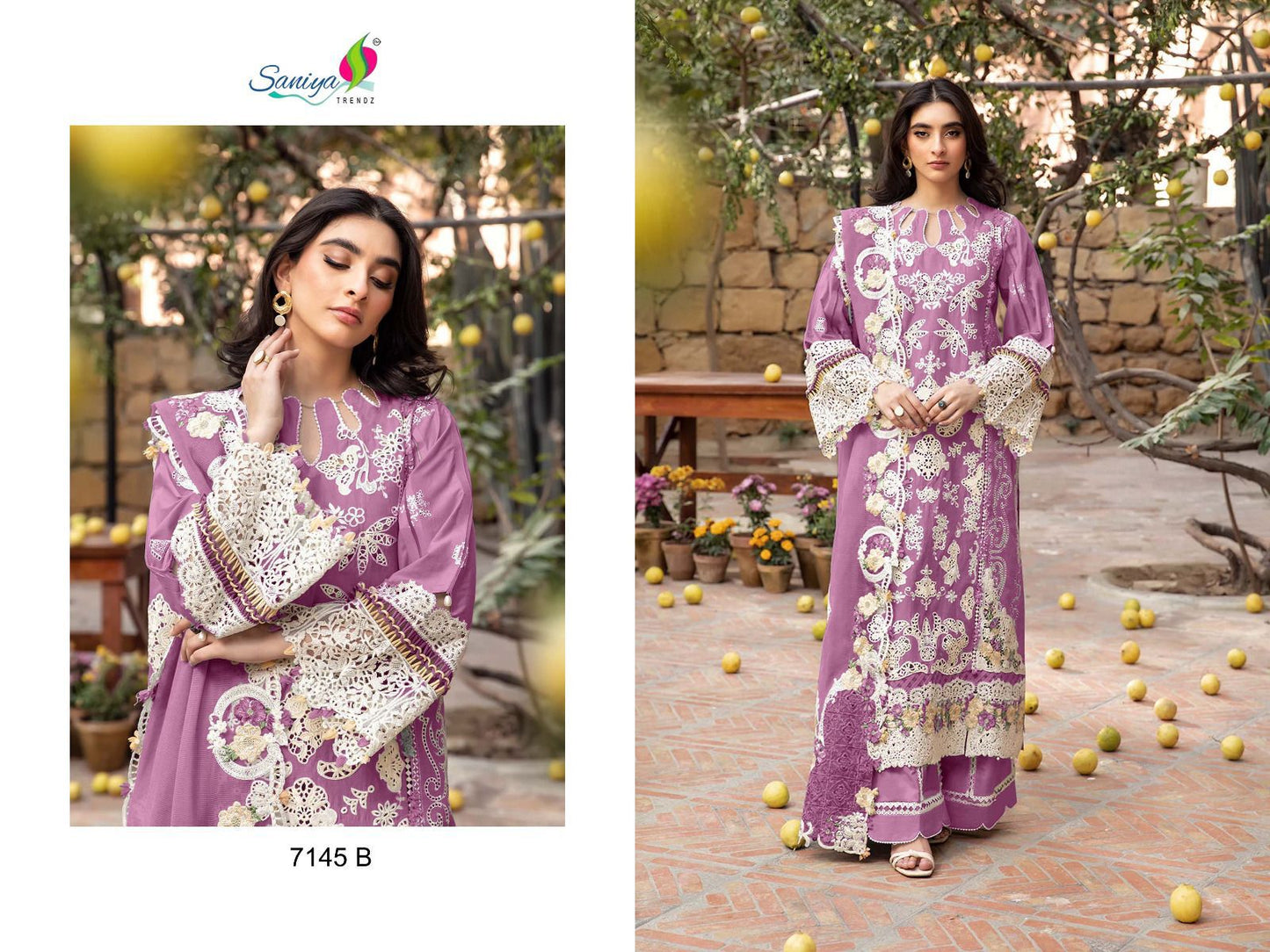 7145 B Saniya Trendz Embroidered Pakistani Salwar Suits