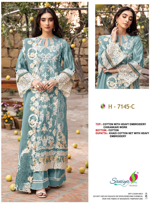 7145 C Saniya Trendz Embroidered Pakistani Salwar Suits