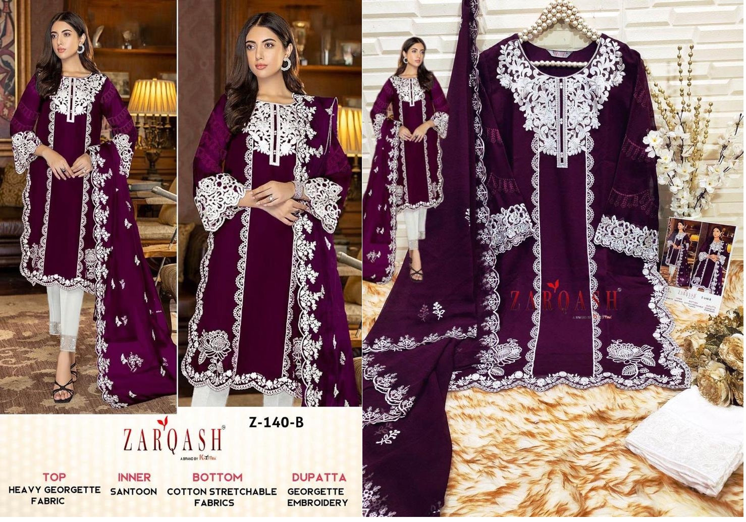 Z-140B Zarqash Pakistani Readymade Suits