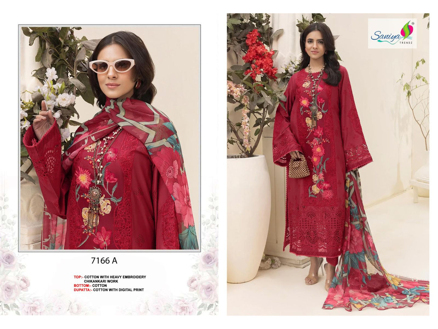 7166 A Saniya Trendz Embroidered Pakistani Salwar Suits