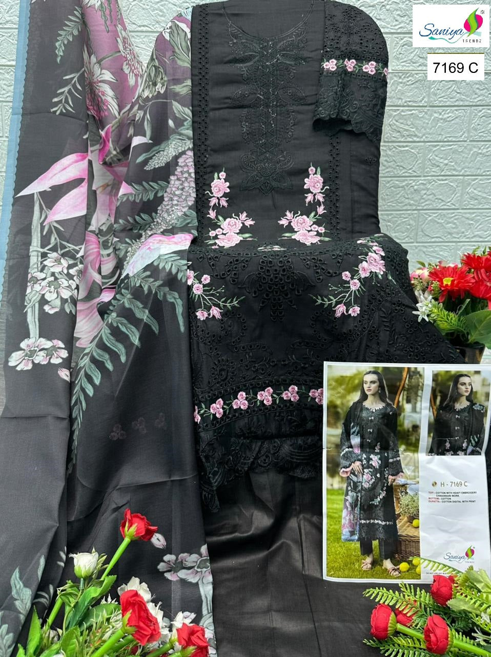 7169-C Saniya Trendz Cotton Pakistani Salwar Suits