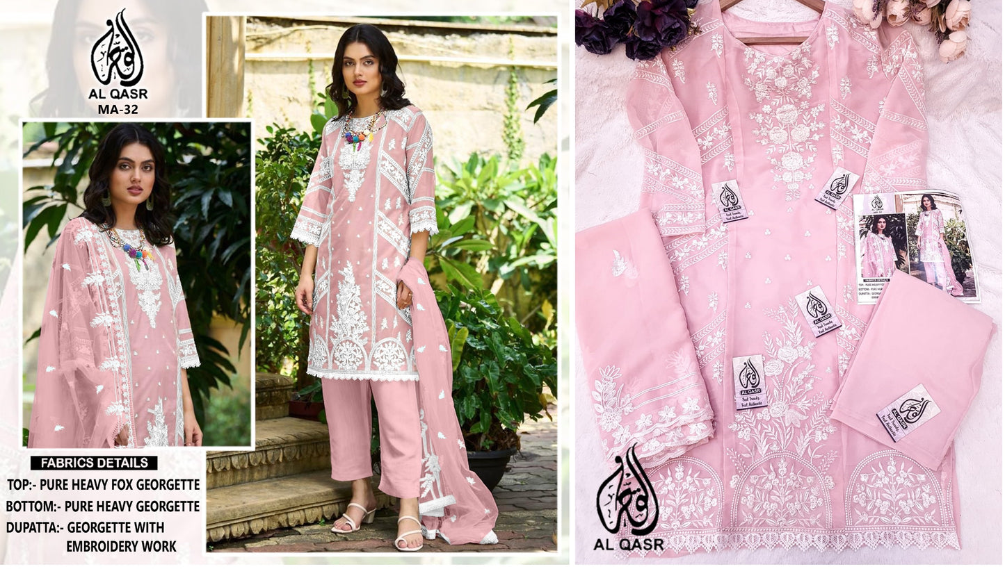 Ma-32Peach Al Qasr Pakistani Readymade Suits