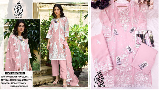 Ma-32Peach Al Qasr Pakistani Readymade Suits