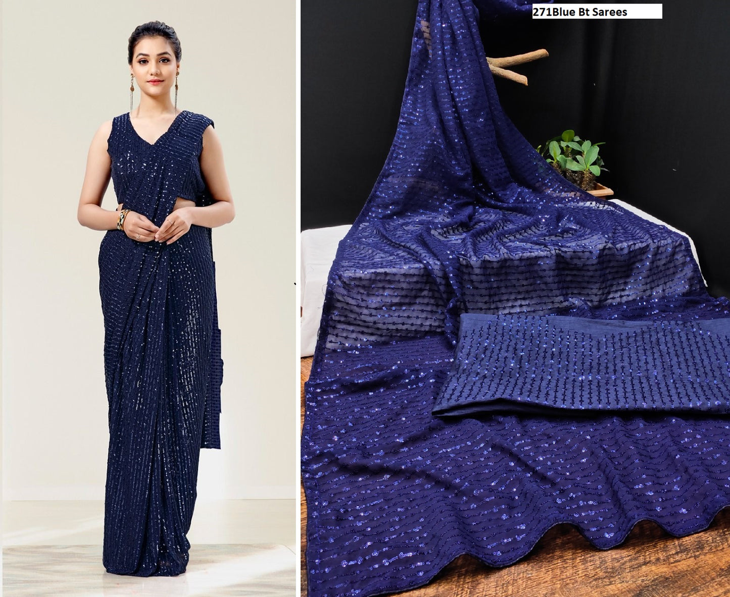 271Blue Bt Sarees