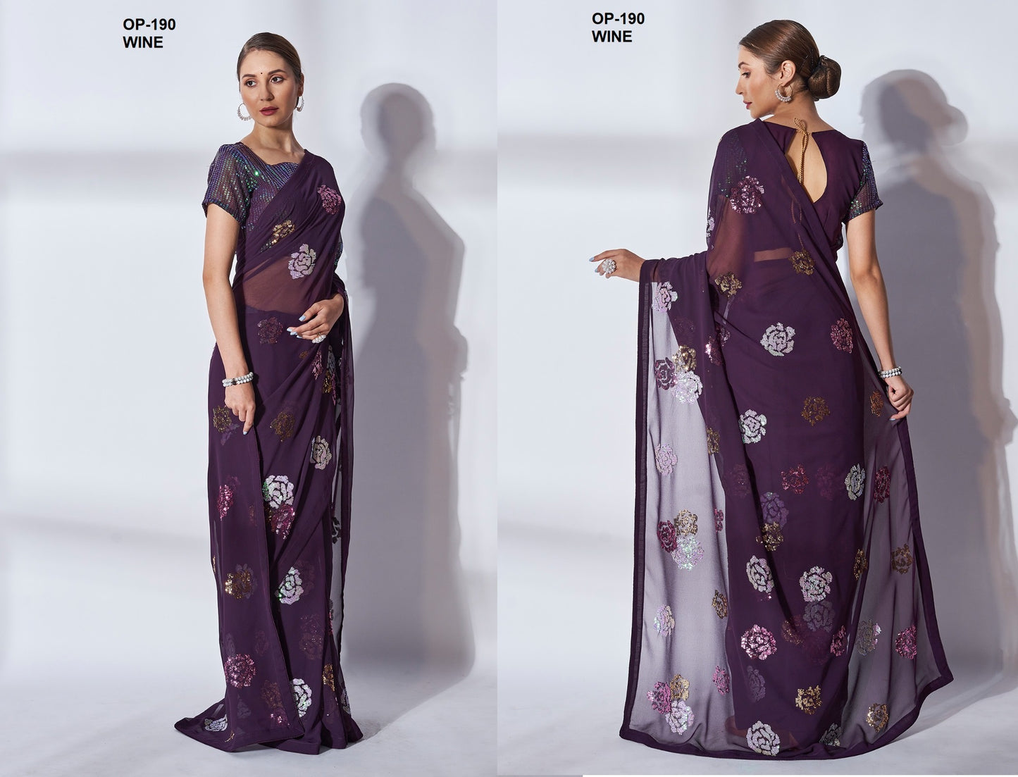 190 Wine Laxminam Sarees